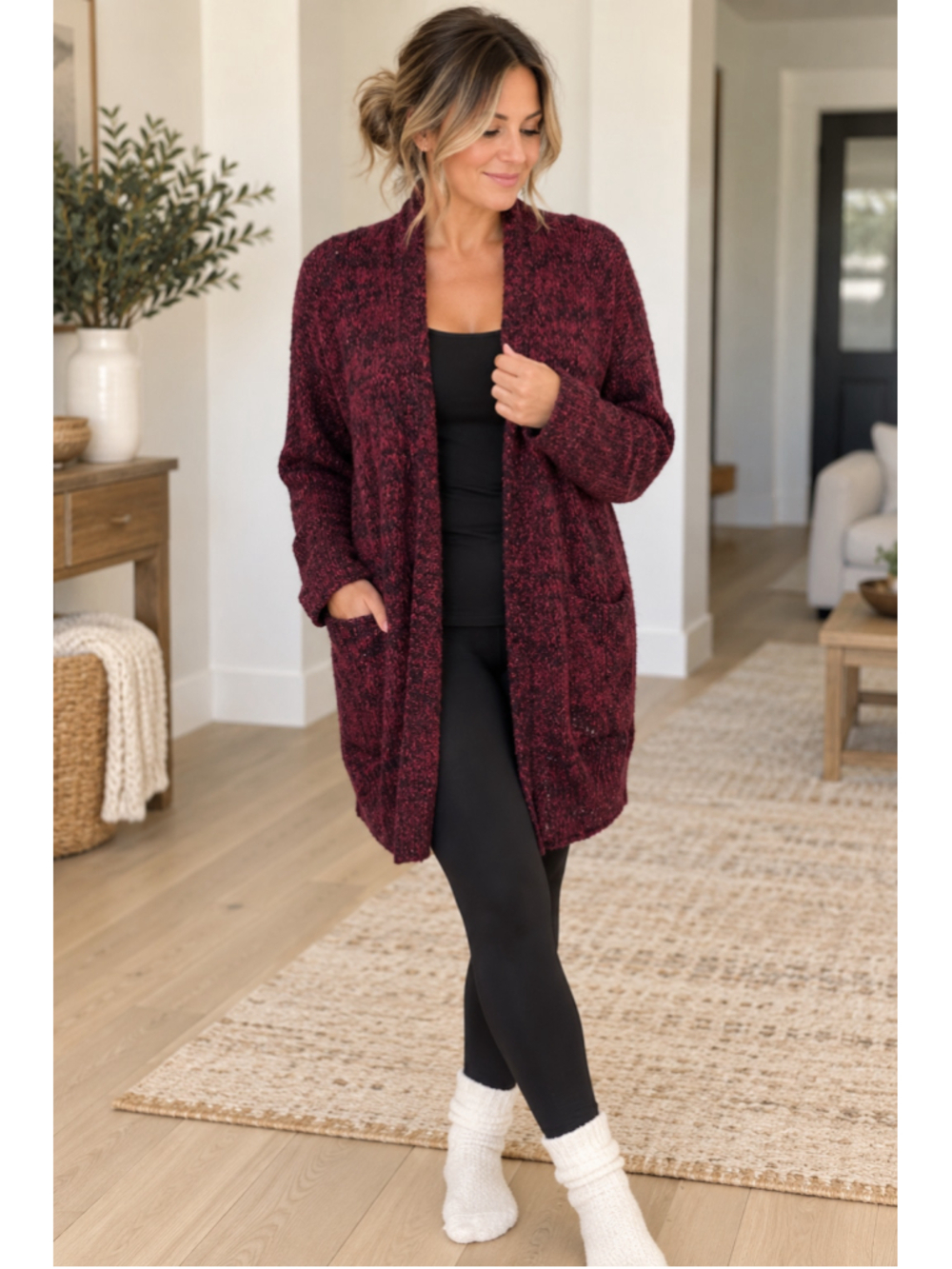 Aritzia talula Open front cardigan Cotton mohair wool warm cozy sz M NWT